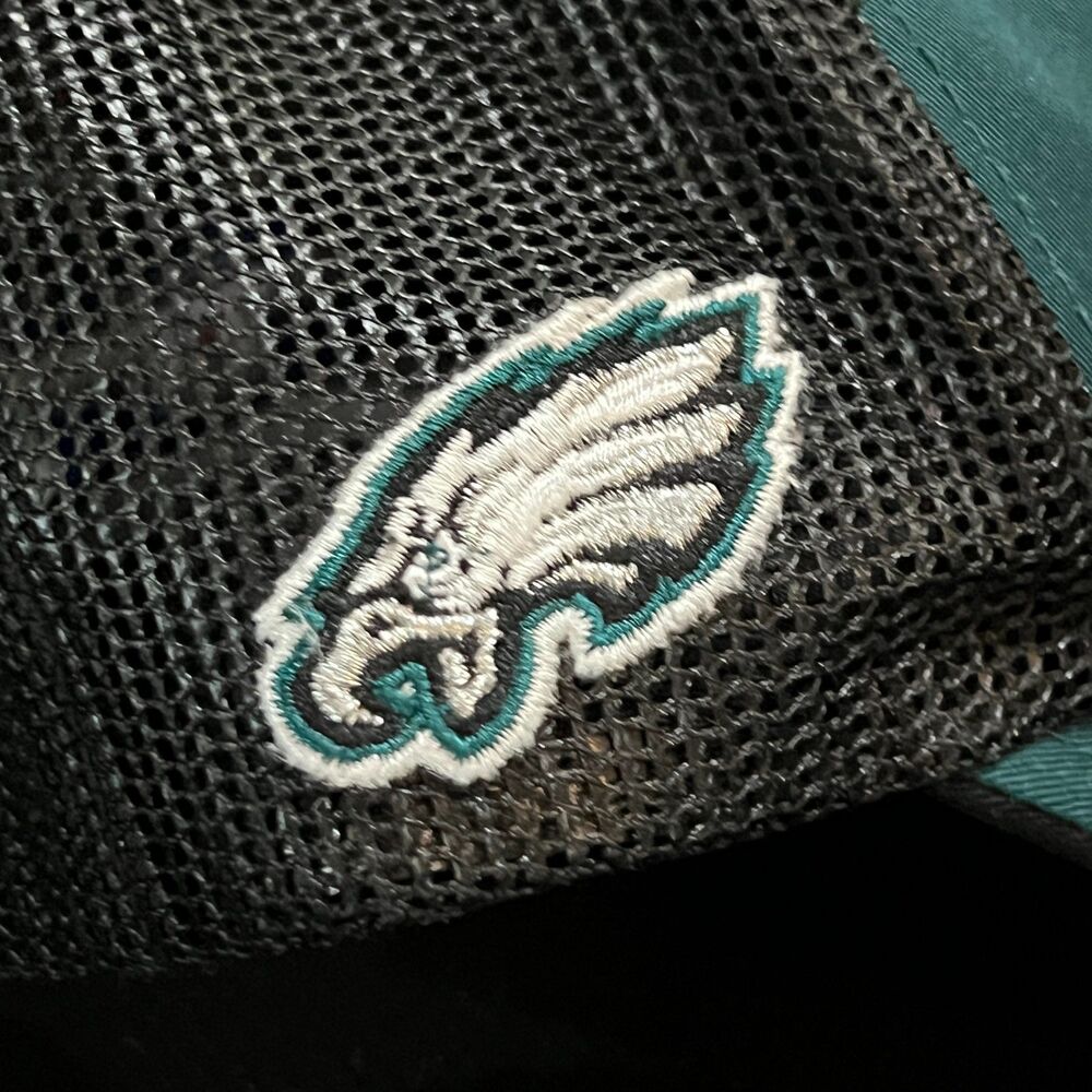 Vintage Y2K Reebok NFL Philadelphia Eagles Script Snapback Green Black Hat - Picture 4 of 10